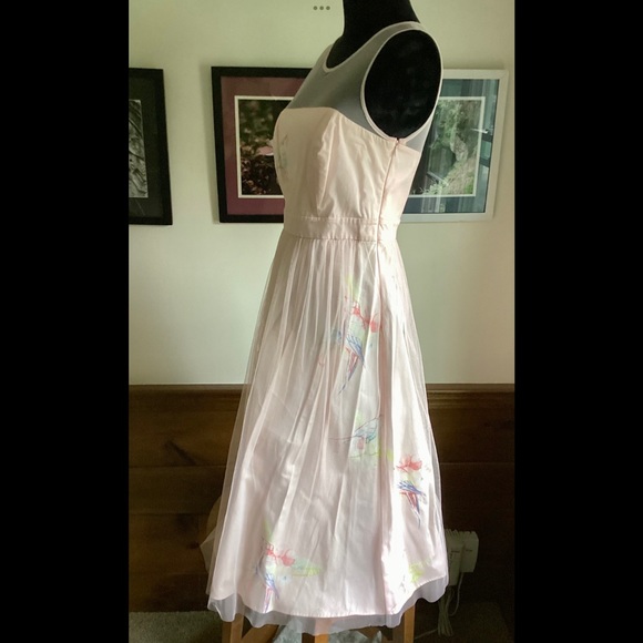 S Diana Vickers Star Amazing Pink Parrot Dress Sheer Top Art 2 Wear - Picture 2 of 16